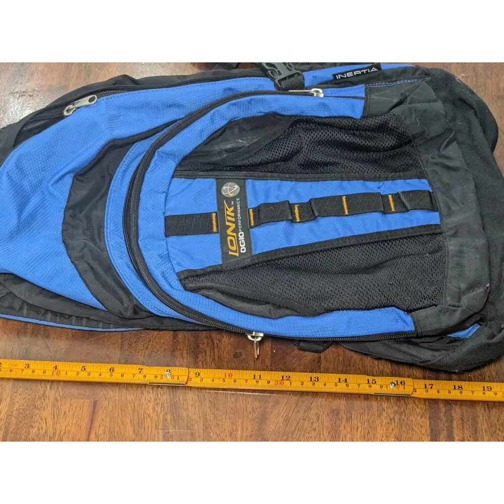 OGIO Ionik Backpack Blue Black Laptop School Travel Bag Durable Multi Pocket